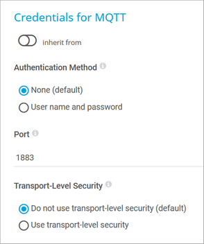 Credentials for MQTT