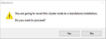 Revert Cluster to Standalone Installation