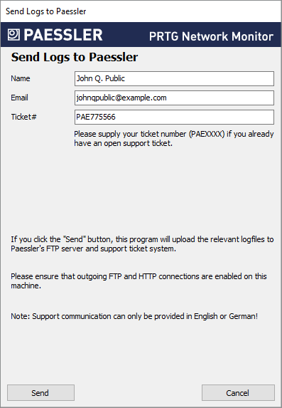 Logs and Info Tab