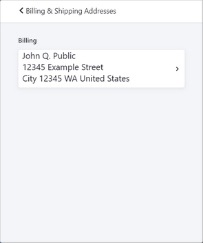 Billing and Shipping Addresses