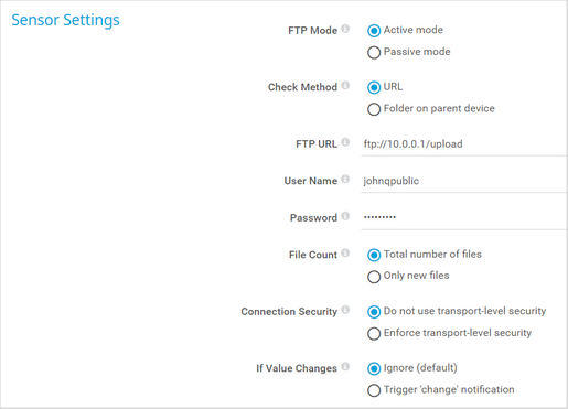 Sensor Settings