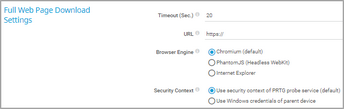 Full Web Page Download Settings