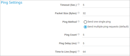 Ping Settings